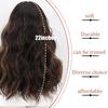 XINRAN Synthetic Ombre Curly Wig Brown Gold Gradient Middle Part Wig Natural Heat-resistant Role-playing Wig Suitable for Women