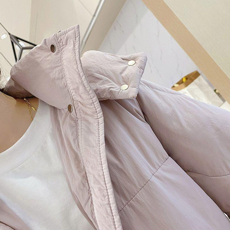 Women's 2025 Winter Hooded White Duck Down Jacket, Mid-Length, Loose Fit, Korean Style.