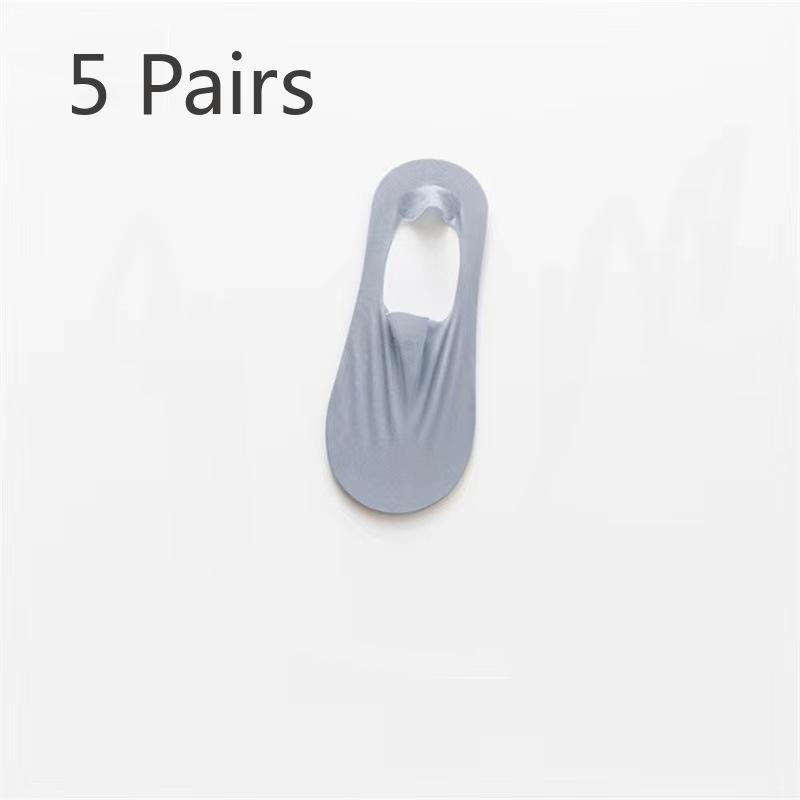5 Pairs Boat Socks Ultra-thin Shallow Mouth Invisible Sole Non-slip Can Not Remove The Heel Sole Summer Socks