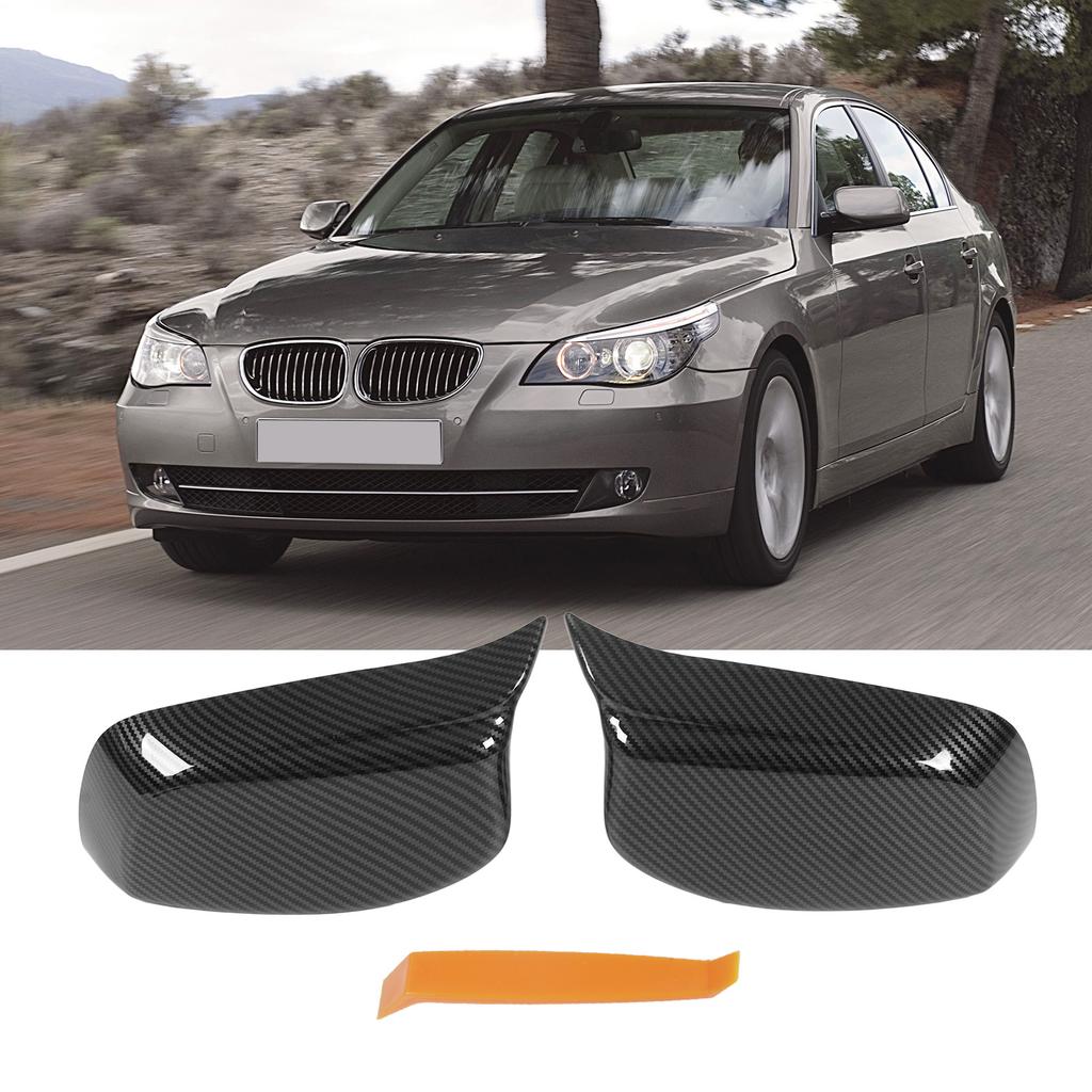 Left Right Side Door Mirror Cover Outside Rear View Mirror Trim 51167078360 for 5 6 Series E60 E61 E63 E64 2003‑2007