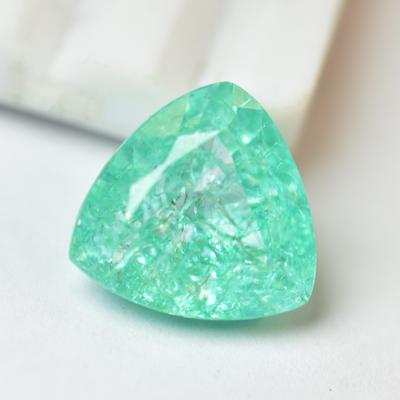 Natural Green Emerald Loose Gemstone 14.80 Ct Trillion Cut for Jewelry Making and Gem Collections