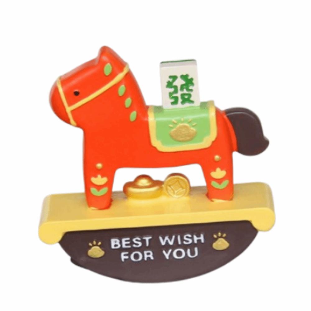 Cartoon Zodiac Horse Ornaments Handcrafted Shakable Zodiac Horse Decoration Horse Mascot Year of The Horse