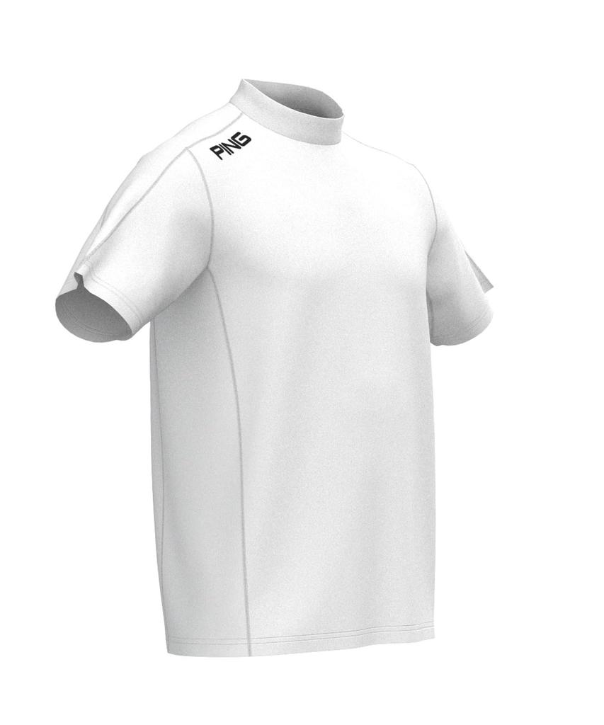Ping Apparel Men's Short Sleeve High Neck Shirt [AddElm Series] (ADD.03 Technology) / Golf Undershirt / 621-3268807 030_White, Size S
