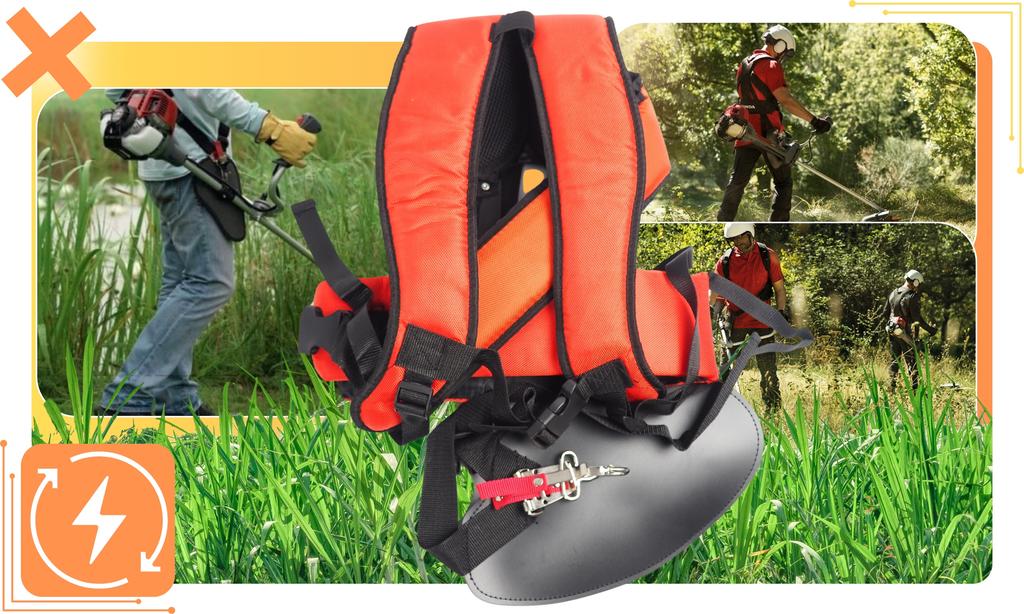 Strong Straps for Petrol Brushcutter String Trimmer Carrying Straps Harness Adjustable