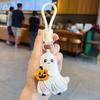 Bag Charm Halloween Pumpkin Keychain Cartoon Black Cat Key Ring Ghost Keychain Pendant  for Women