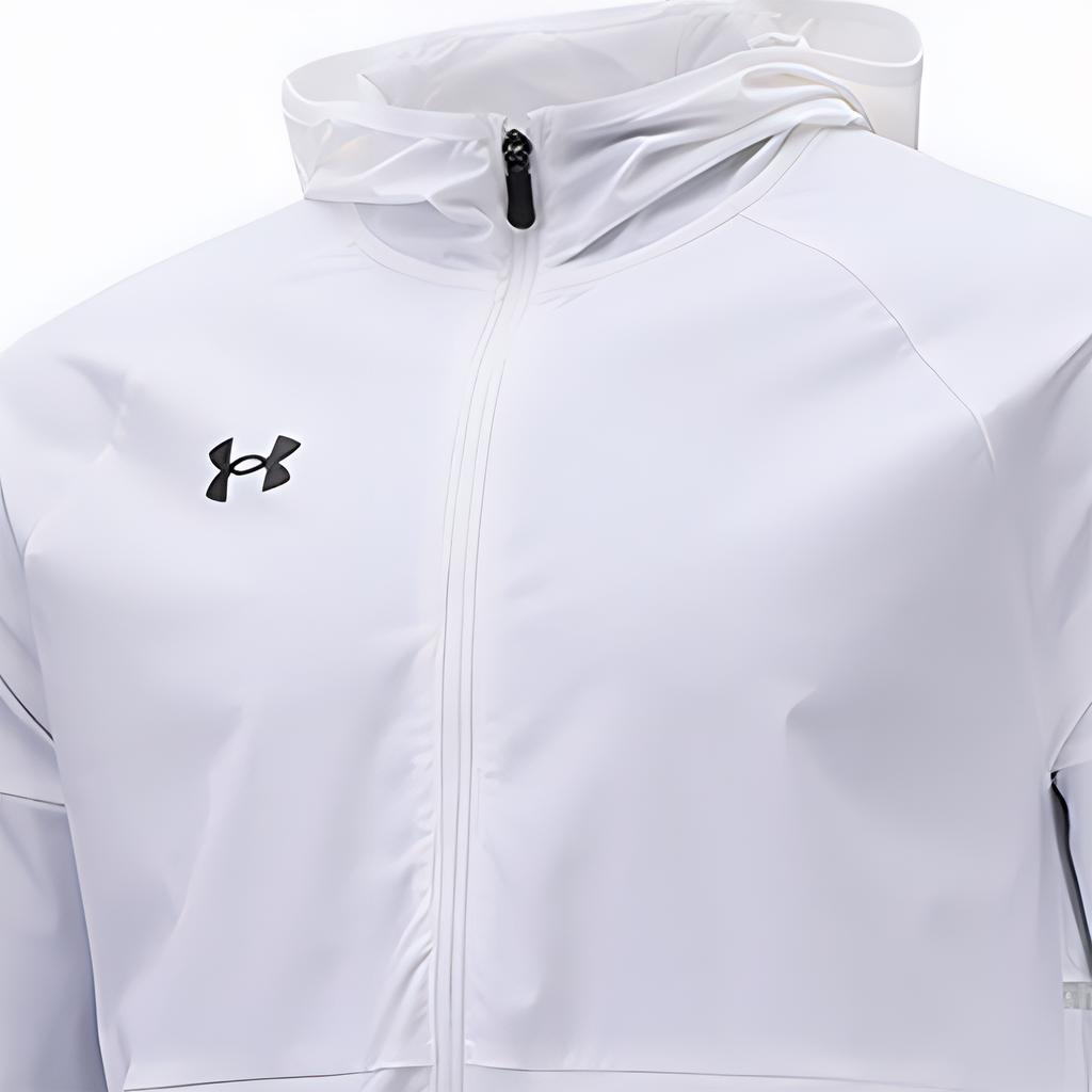 Under Armour Casual Sports Solid Color Breathable Hooded Knitted Jacket Men jackets White 22500404-100