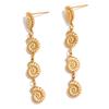 Yhpup Ocean Style Metal Conch Long Hanging Drop Earrings Golden Stainless Steel Holiday Beach Summer Daily Jewelry New