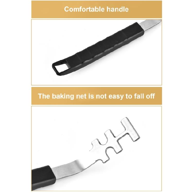 Värmebeständig Grillhandtag Matlagningsgaller Lyftverktyg Ugnsnät Draghandtag Grillredskap Campinggrillar Verktyg