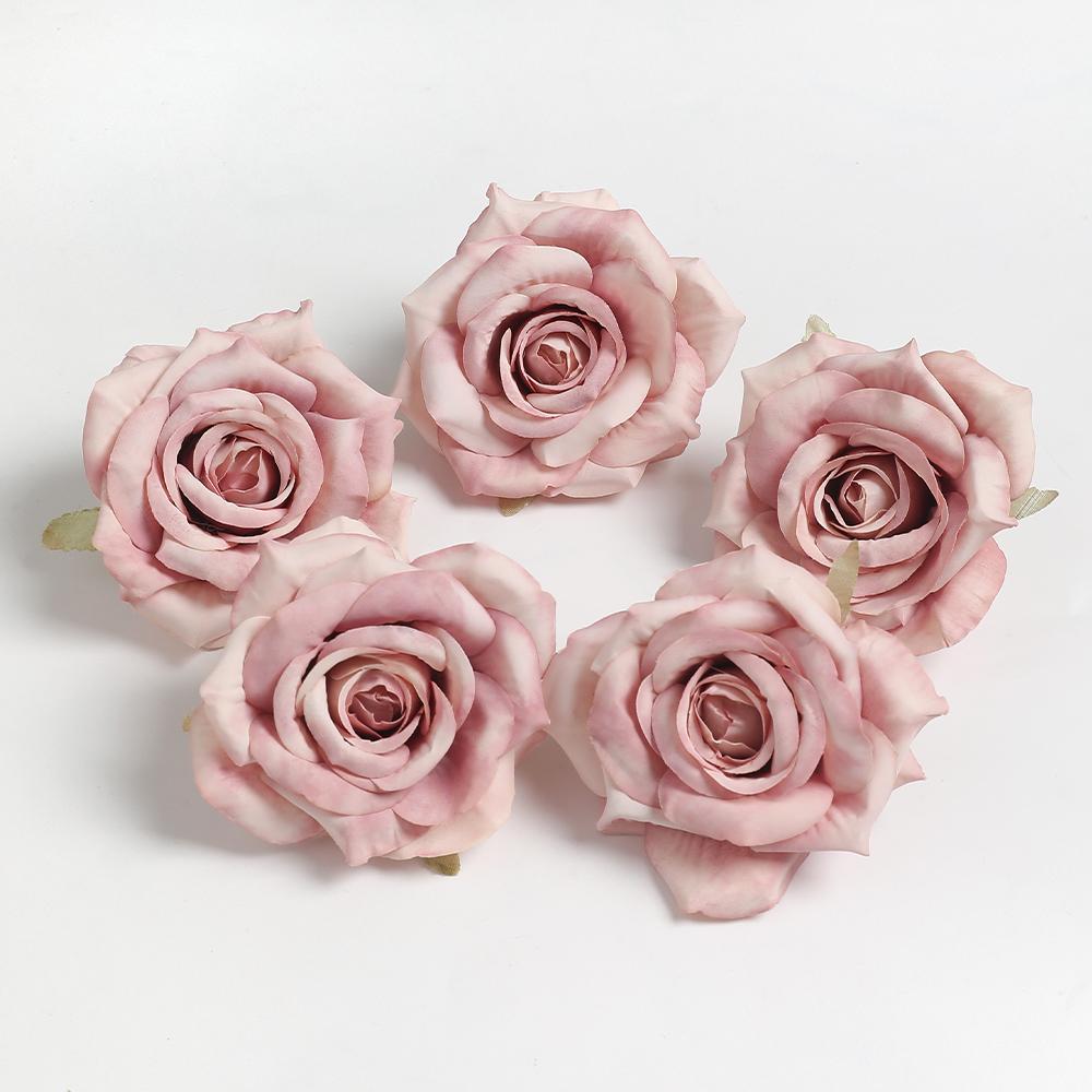 3/5/10Pcs Rose Artificial Silk Fake Flowers for Home Room Decoration DIY Accessories 8cm Fake Flowers Wedding Brides Party Decor