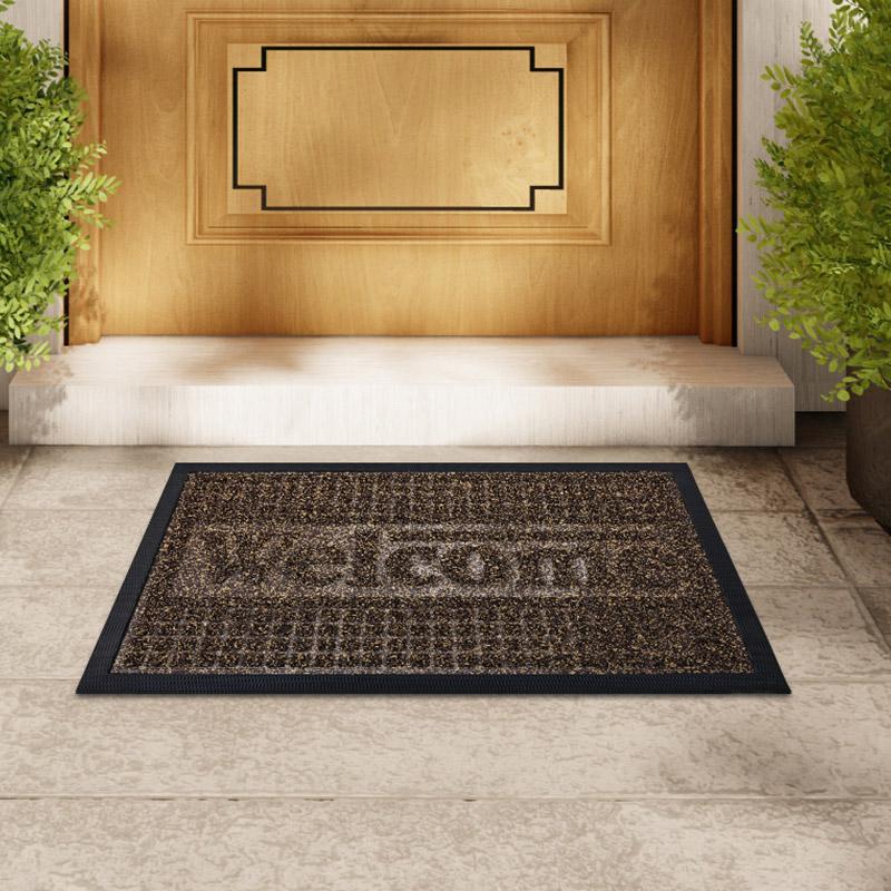 Heavy duty anti slip welcome mat - anti fouling,rubber door mat,odorless,thickened and reinforced bottom,indoor and outdoor use