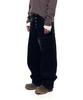 AAKAM Side Washed Button Denim Pants (Black)