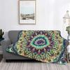 Flower of Life Sacred Geometry Star Cluster Flannel Blankets Print Mandala Religious Soft Throw Blankets for Sofa Plush Quilt