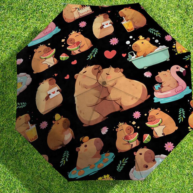 1pc Hamster Party Pattern Umbrella Design Automatic Opening and Closing Umbrella, High-quality Travel Umbrella,  c1128048