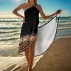 Loose Women Wrap Up Dress Leopard Print Cover Up Skirts Fashion Shiny Beach Sundress  Design Sense