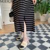 MODIQUE Summer Plus Size New Dress Shirt Women Loose Striped Solid Cotton Linen Backless Dress Casual Female Dresses O-Neck Short Sleeve