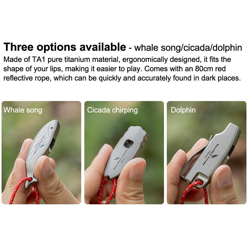Voyage Titanium Survival Whistle Compact Emergency Safety Whistle Rust-Proof Whistles For Camping & Rescue & Training