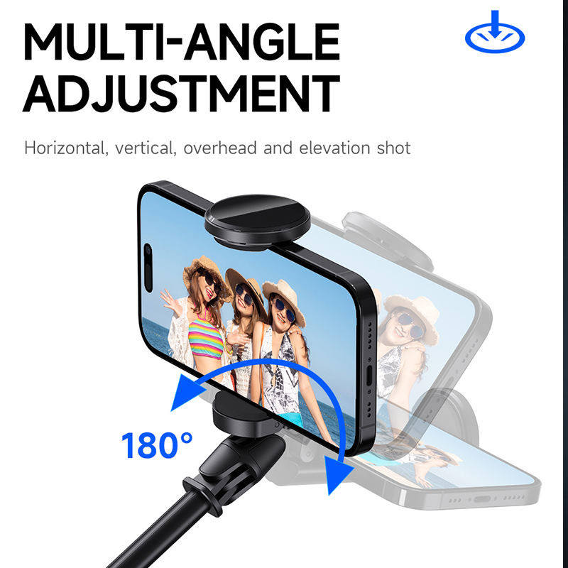TT01 1.77m Aluminum Alloy Telescopic Long Rod 69" All-in-one Auto Pop-up Tripod Selfie Stick with Remote Control for Phone