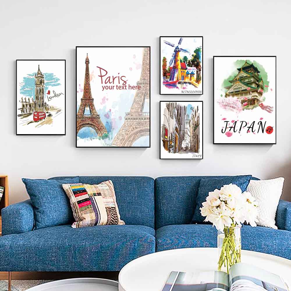 Landscape Oil Painting Famous Architectural Art Canvas Painting Gift Painting Living Room Corridor Study Home Decoration Mural No Frame