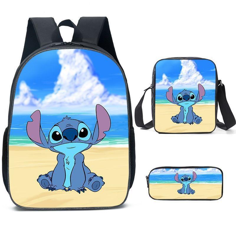Stitch Backpack Cartoon Set With Lightweight Breathable For Students Elementary