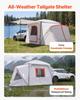 SUV Camping Tent for 5-9 Person, 3.96 x 3.05m 3-Season SUV Tailgate Tent with Ventilated Windows, PU2000mm Waterproof Dual-Use Car Rear Hatch Tents