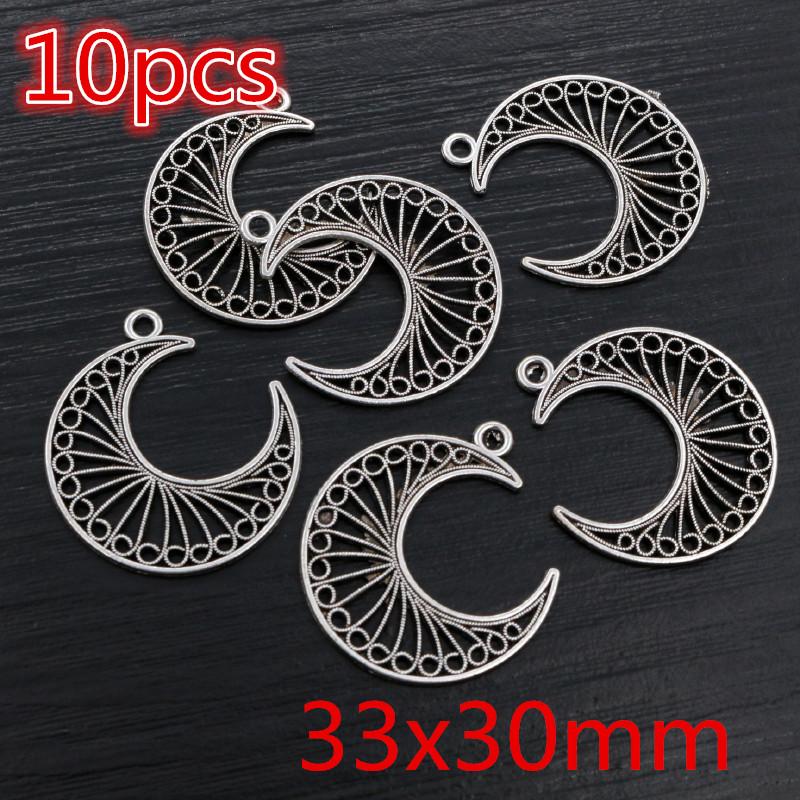 Neues Mode-Multi-Stil Antik Versilbert Bronze Mond Anhänger Metalllegierung Anhänger DIY Anhänger DIY Schmuckherstellung Zubehör