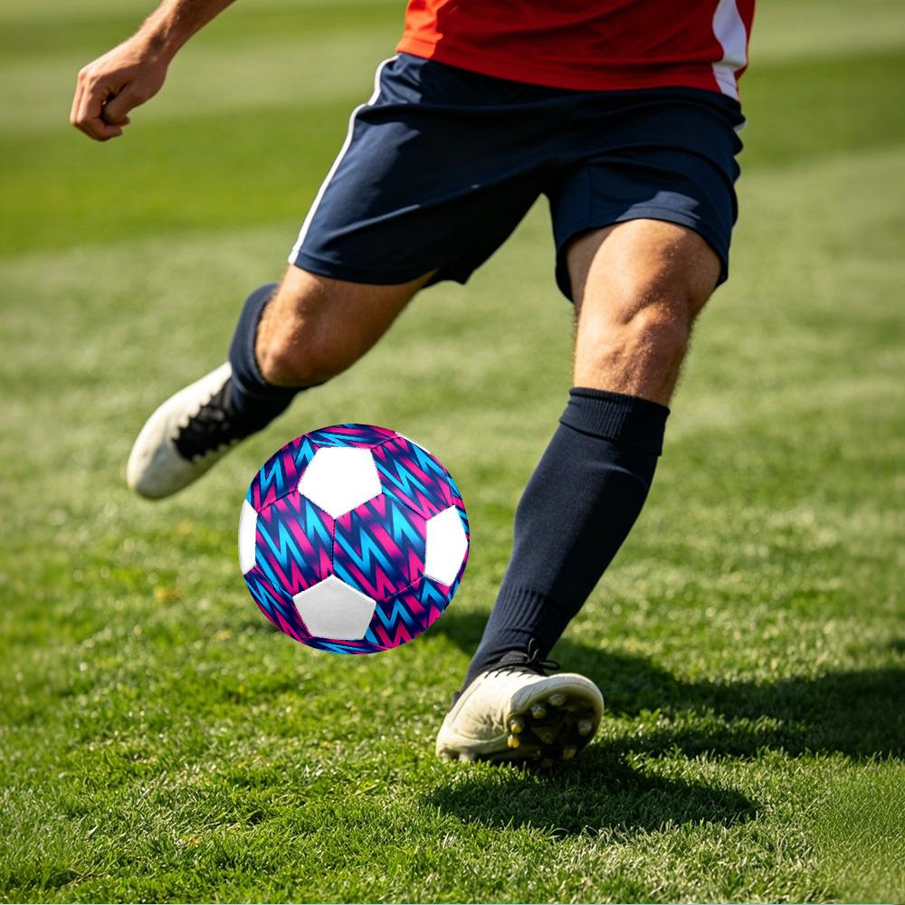 1pc Neon Zigzag Lightweight PVC Training Soccer Ball, Size 5, Suitable for Indoor and Outdoor TrainingGift y60348