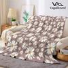Mauve Simple Daisy Flannel Blanket Warm Soft Halloween Christmas Decorative Couch Warm Cozy All-Season Gift