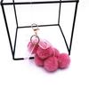 Cute Creative Grape Fruit Lace Bow Fur Ball Plush Doll Toy Keychain Pendant Bag Hanging Backpack Charm Car Keyring New Year Gift
