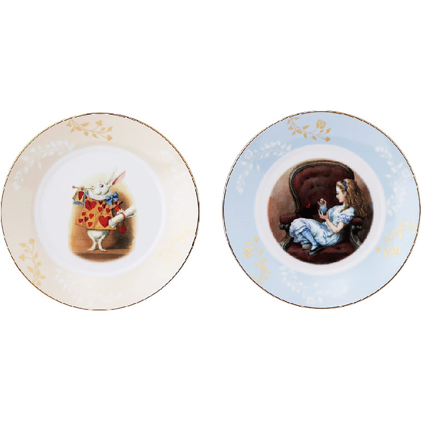 

Alice Classic Pair Cake Plate Set, Macrame Alice in Wonderland, Yamaka Shoten, Made in Japan, ALC10-153