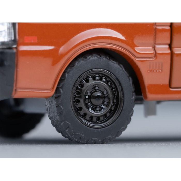 TOMYTEC Tomica Limited Vintage Neo 1/64 LV-N310d Mazda Bongo Brawny Van Custom (Brown) with Roof Carrier & Figure 336174