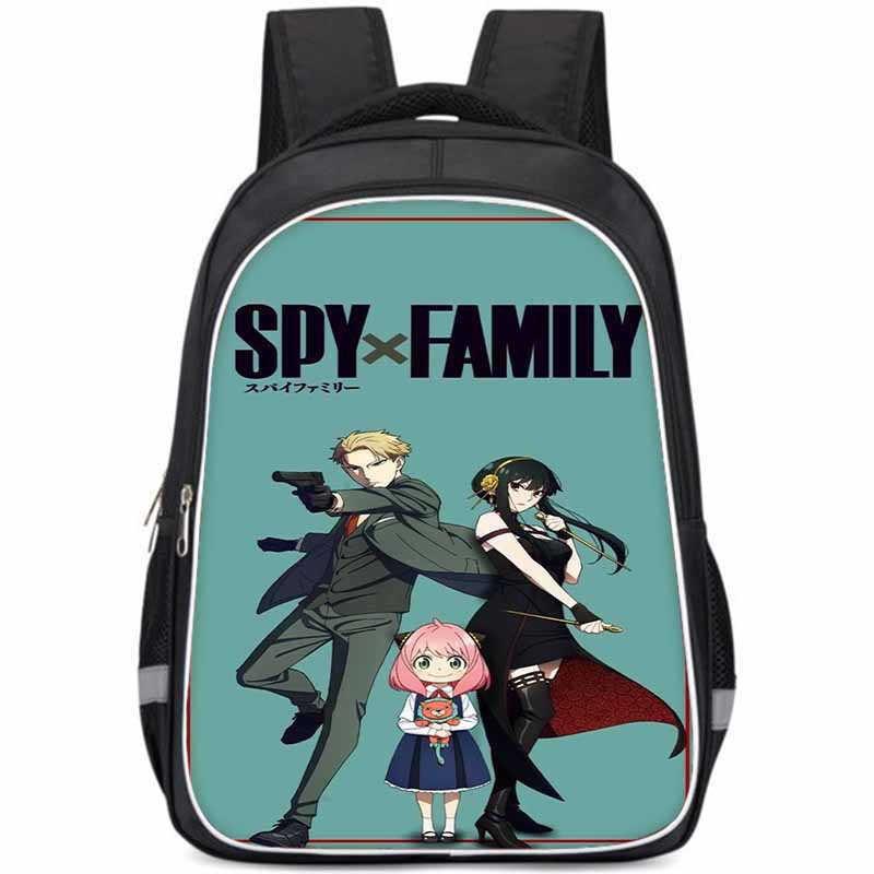 Geräumiger Spy Family Rucksack für Kinder Leichte Oxford-Stoff Schultasche