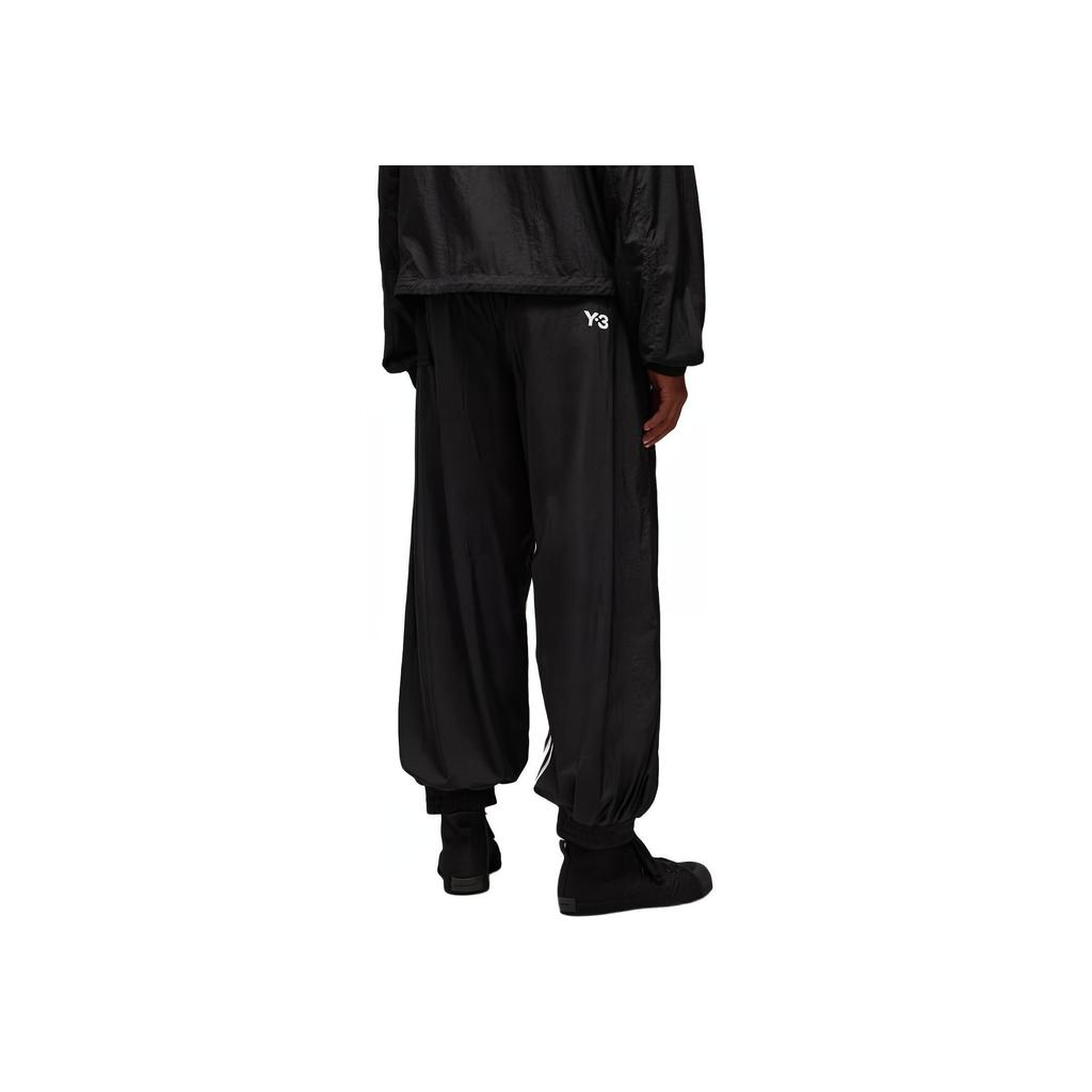 Y-3 Nylon Shell Pants Comfortable Casual Striped Knit Sports Pants Men Pants Black JD5998