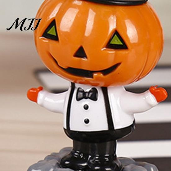 Solarbetriebenes Auto-Spielzeug Halloween-Dekoration, Cartoon Schwingende Armaturenbrett-Deko, Lustige Schwingende Figur Schaukel für Auto Haus Büro, Gruselig