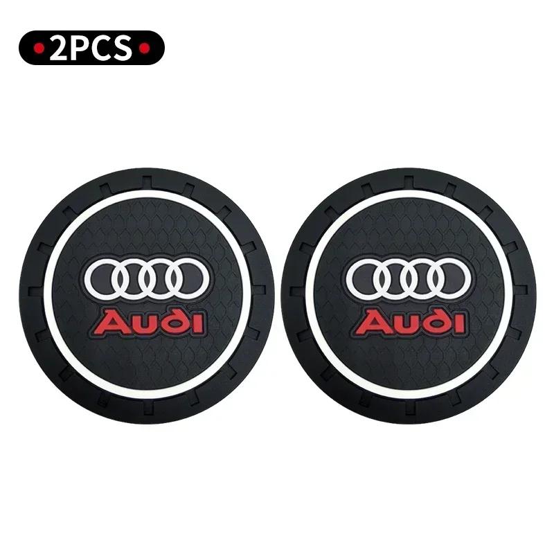 Car Anti-slip cup holder mat set For q2 A3 A4 B5 B6 A3 8P 8V 8L A5 A6 C6 C5 A1 A7 A8 Q2 Q3 TT RS3 RS4 Car Styling Accessories