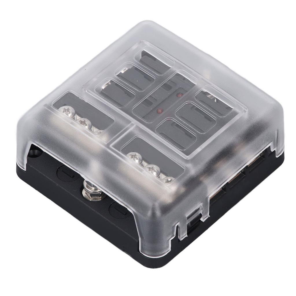 6 Way Box, LED Display, 32V Carrier for Car, Boat, Truck, with Waterproof Cover, 100A Highest Input Current