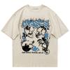 Gothic Unisexs Tshirt oversized cotton skull print Y2k top street Harajuku graphic Korean fashion shortsleeved aesthetic clothing