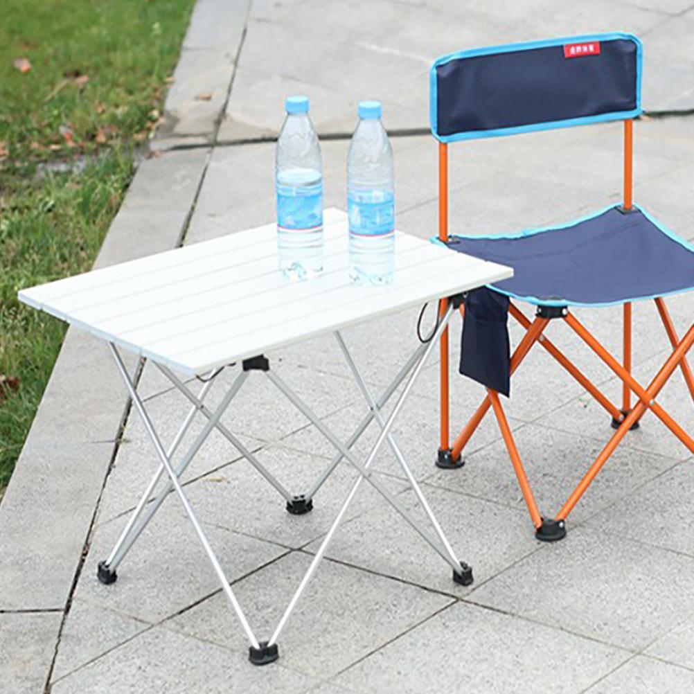 Ultra Light Foldable Aluminum Camping Table Portable Picnic BBQ Desk Small Black