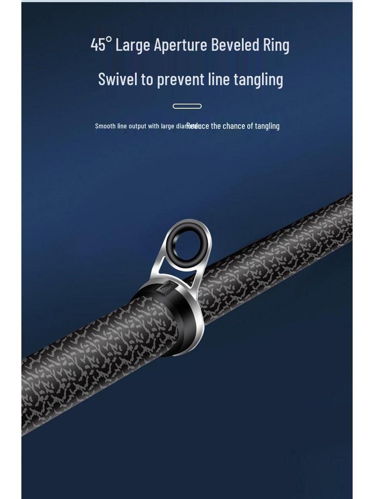 Weitwurfwobbler-Rute: Ultraleichte Kohlefaser mit großen Ringen (28-Ton/19-Ton).