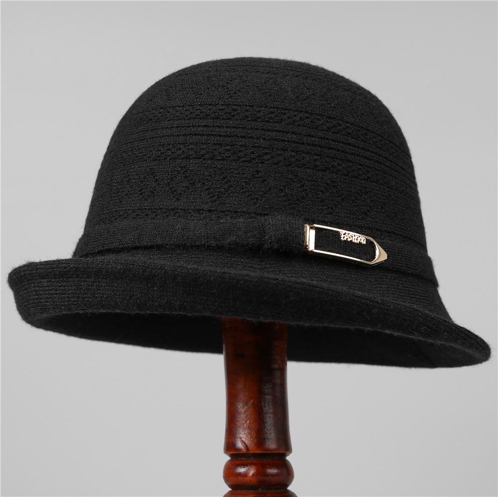 Foreign Elegant Mother Fisherman Hat Children'S Season Warm Dome Curled Edge Retro British Temperament Basin Hat
