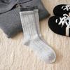 Women's Autumn and Winter Plush and Warm Matching Color Double Mouth Wool Tube Pile Socks