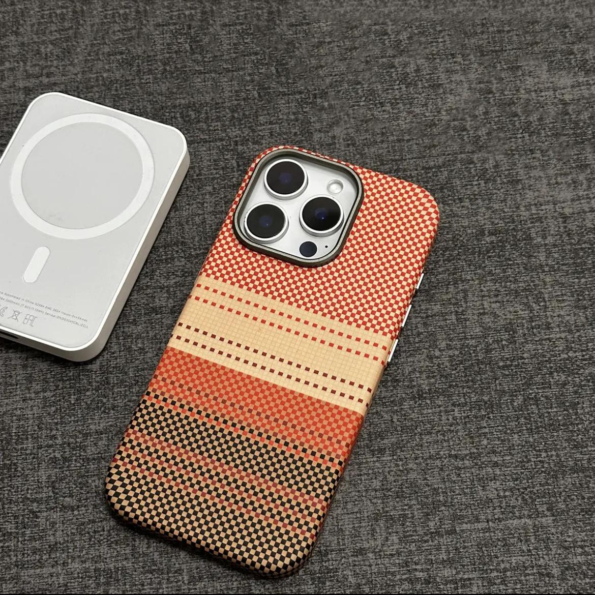 Applicable to Apple 17promax Kevlar magnetic mobile phone case iPhone16 carbon fiber advanced sense PC case iPhone 17