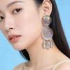 Vintage Transparent Geometric Tassel Earrings for Women - Exaggerated Water Drop Design