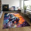 1PC Galloping Horse with Fiery Colors Print Carpet Rug for Living Room Bedroom Sofa Doormat Home Decor Non-slip Floor Mat