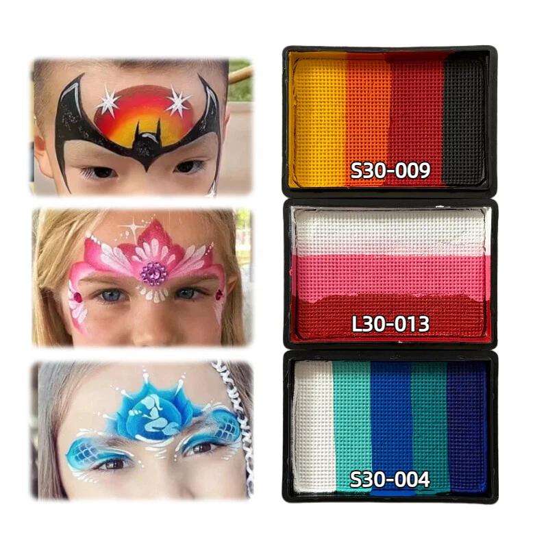 3 30g Children's Professional Rainbow Split Cake Face Painting Body Painting Makeup Is Non-toxic Safe And Easy To Clean