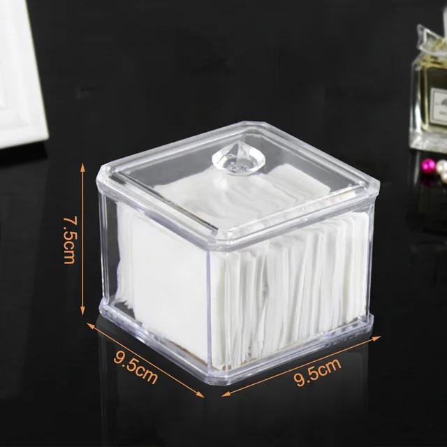 New Makeup Cotton Pad Organizer Storage Box For Cotton Swabs Rod Cosmetics Jewelry Bathroom Qtip Container with Bamboo Lid