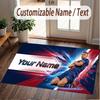 Custom Rug Kylian Mbappe Pattern Print Name Text Soft Non‑Slip Floor Carpet for Home Indoor Decoration