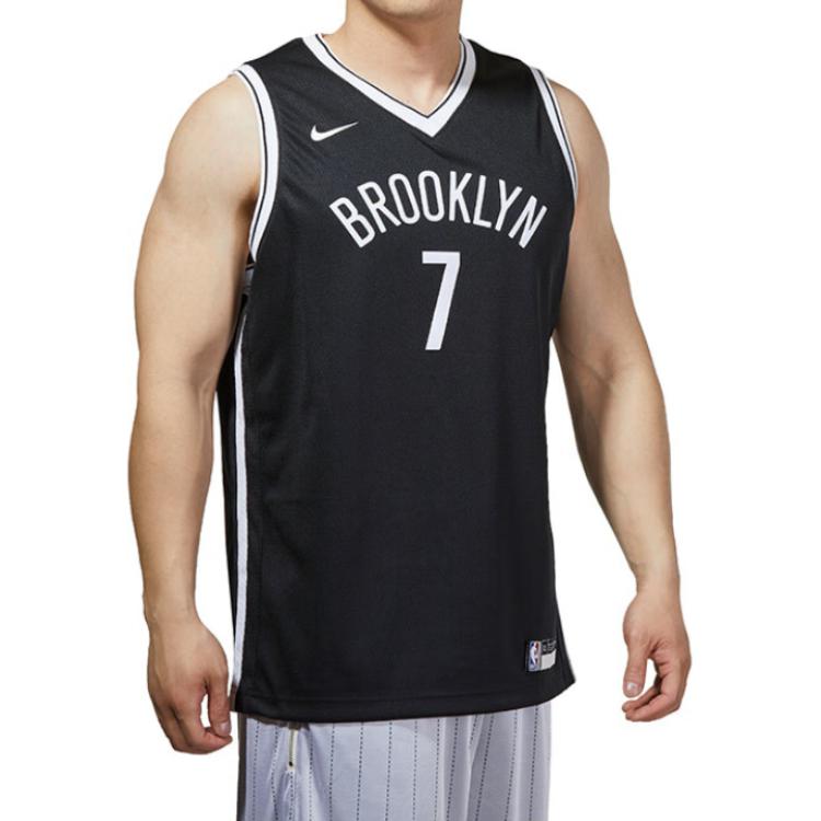 Nike Casual Sports Suit Brooklyn Nets Durant 7 Printed V-Neck Competition Training Outdoor Trendy Vest Kids Tops Black 3Z2B7BZ2P-NYNKD