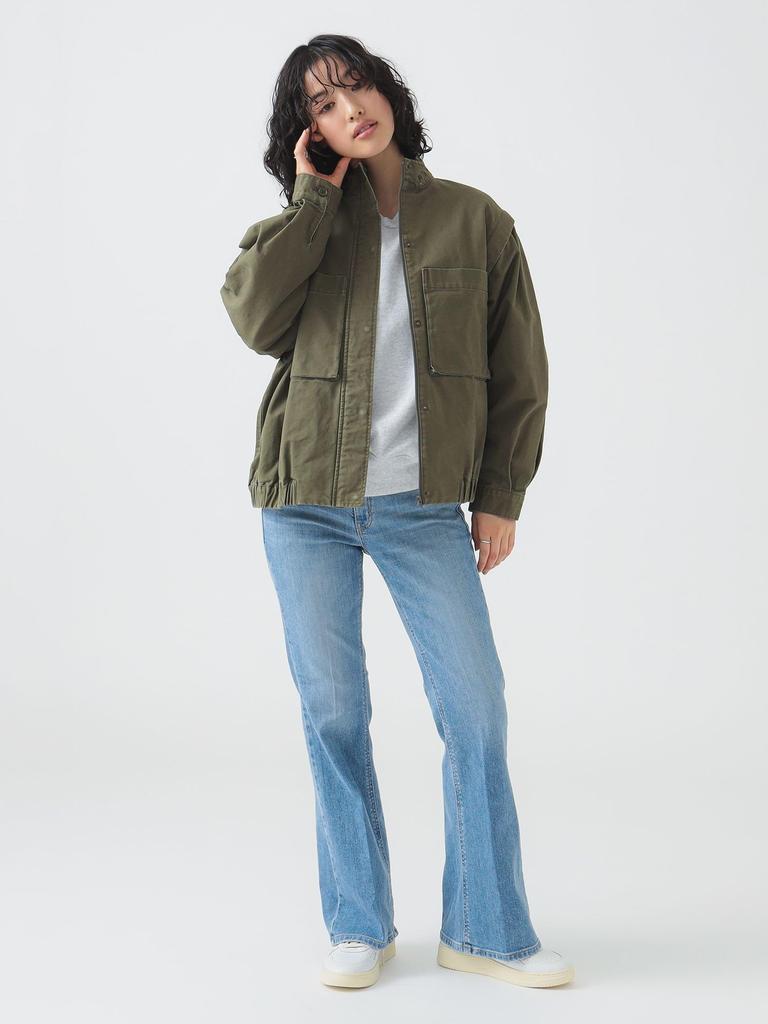 B:MING LIFE STORE by BEAMS Women's 2-Way Military Blouson (Sizes S-M) in OLIVE M