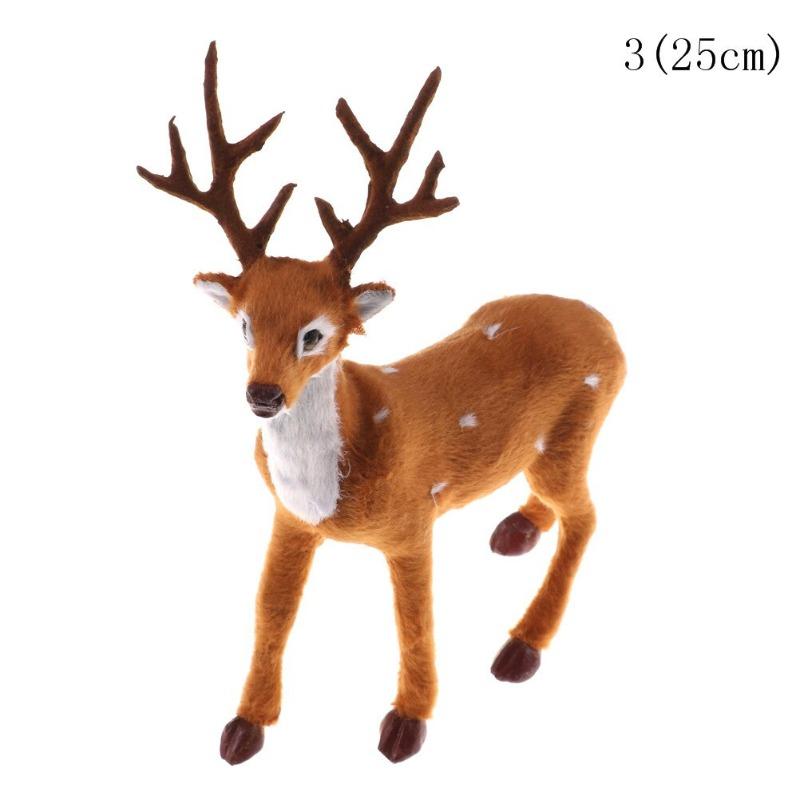 1pc Simulation Christmas Deer Christmas Elk Plush Reindeer Christmas Decoration Fairy Garden Miniatures Props