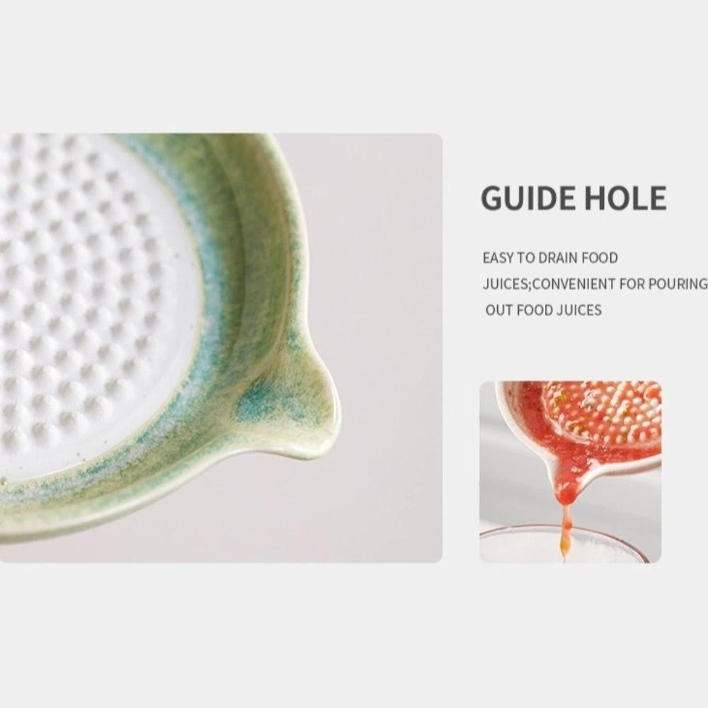 2-in-1 Garlic Sauce Bowl Handheld Garlic Paste Maker Handmade Ceramic Garlic Grater  Household Use